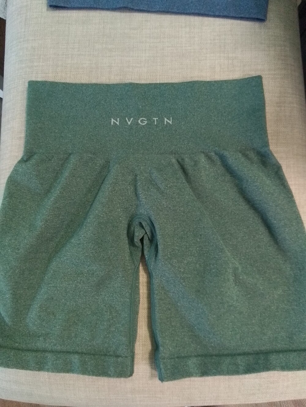 NVGTN High-Waist Forest Green Seamless Athletic Shorts